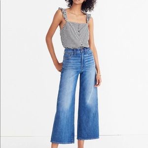 Wide-Leg Crop Jeans in Finney Wash Size 23